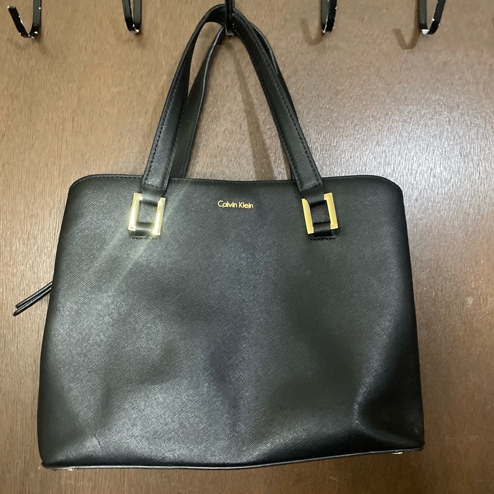 Calvin Klein Black Tote with Gold Accents